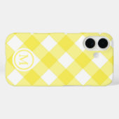 Zonnige Gele Gingham Monogram Case-Mate iPhone Case (Achterkant (horizontaal))