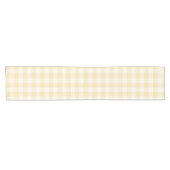 Zonnige Gele Gingham Plaid Gingham Korte Tafelloper (Horizontaal)