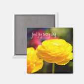 Zonnige gele lentebloemen magneet (Voorkant / Achterkant)