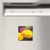 Zonnige gele lentebloemen magneet (Insitu (Vaatwasser))