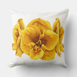 Zonnige Gele Retro Amaryllis Worp Kussen