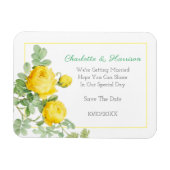 Zonnige gele rozen Elegante bloemen sparen de datu Magneet (Horizontaal)