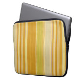 Zonnige Gele Strepen Laptop Sleeve (Voorkant Links)