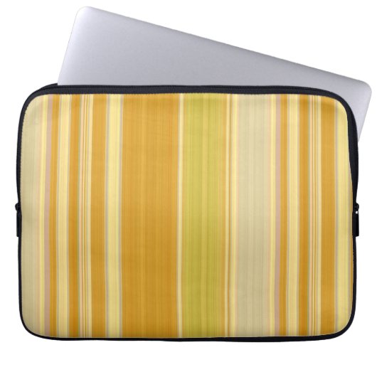 Zonnige Gele Strepen Laptop Sleeve (Voorkant)