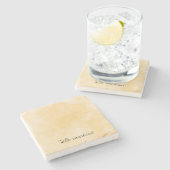 Zonnige gele stropdas kleurstof stenen onderzetter (Zijkant)