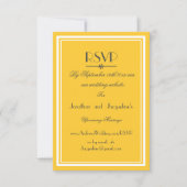 Zonnige Gele Trouw Chic Witte Script WS RSVP Kaartje (Voorkant)