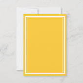 Zonnige Gele Trouw Chic Witte Script WS RSVP Kaartje (Achterkant)