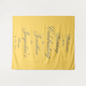 Zonnige Gele Trouw Chic Zwarte Script Welkom Wandkleed (Voorkant (horizontaal))
