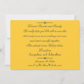 Zonnige Gele Trouw Donkere Script Save The Date Aankondiging (Achterkant)