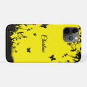 Zonnige gele vlindertuin gepersonaliseerd Case-Mate iPhone case (Achterkant (horizontaal))