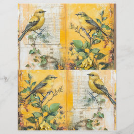 Zonnige gele vogel junk journal