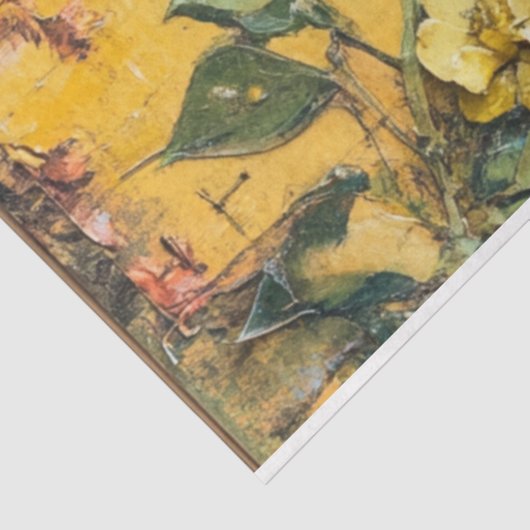 Zonnige gele vogel junk journal tissuepapier (Detail)
