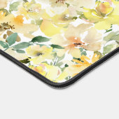 Zonnige Gele Waterverf Bloemen Spiraal Bureaumat (Hoek)