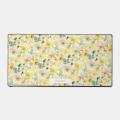 Zonnige Gele Waterverf Bloemen Spiraal Bureaumat (Voorkant)