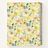Zonnige Gele Waterverf Bloemen Spiral Notitieboek (Achterkant)