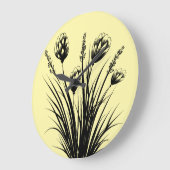 Zonnige gele Wildflower Wall Clock Grote Klok (Hoek)