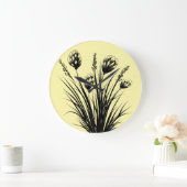 Zonnige gele Wildflower Wall Clock Grote Klok (Huis)
