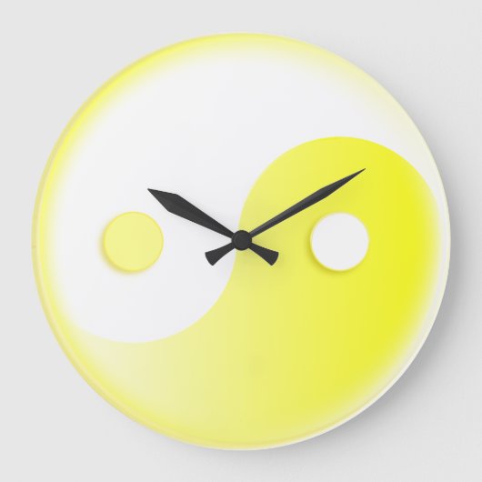 Zonnige Gele Yin & Yang Grote Klok (Voorkant)