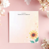 Zonnige Gele Zonnebloem Pastel Gepersonaliseerde N Notitieblok