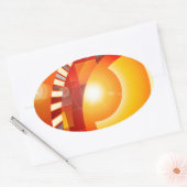 Zonnige geometrische abstractie ovale sticker (Envelop)