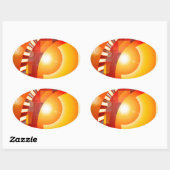 Zonnige geometrische abstractie ovale sticker (Vel)