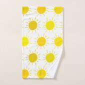 Zonnige geschilderde speelse gele zon bad handdoek (Handdoek)