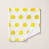 Zonnige geschilderde speelse gele zon bad handdoek (Wasdoekje)
