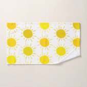 Zonnige geschilderde speelse gele zon bad handdoek (Handdoek)