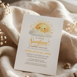 Zonnige Geslachtsneutrale Cute Wolken Baby Shower Kaart