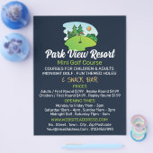 Zonnige golfbaan, minigolfbaan Adverteren Flyer (Enkel)