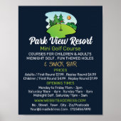 Zonnige golfbaan, minigolfbaan Adverteren Poster (Voorkant)