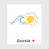 Zonnige golven sticker (Vel)