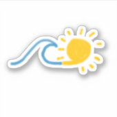 Zonnige golven sticker (Voorkant)