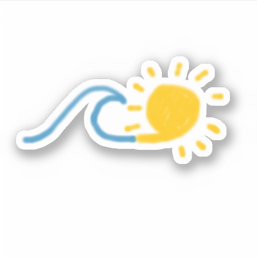 Zonnige golven sticker (Voorkant)