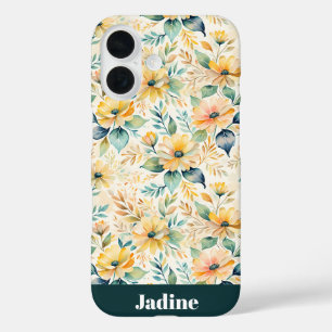 Zonnige gouden bloemen iPhone 16 hoesje