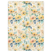 Zonnige gouden bloemen klembord (Achterkant)