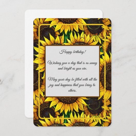 Zonnige grote zonnebloemen feestdagenkaart (Voorkant / Achterkant)