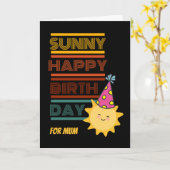 Zonnige Happy Birthday voor moeder met Pet van Sun Kaart (Gele Bloem)