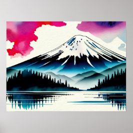 Zonnige hellingen: geschilderd panorama poster