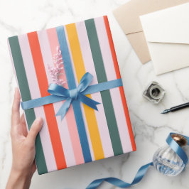 Zonnige Horizontale Strepen Cadeaupapier