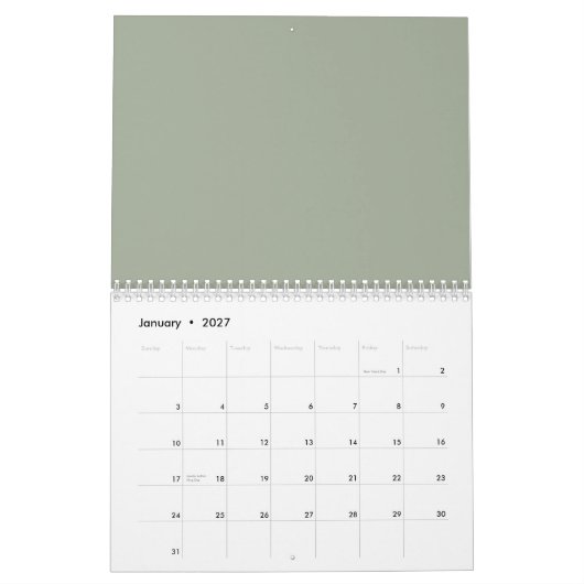 zonnige kalander kalender (Jan 2027)