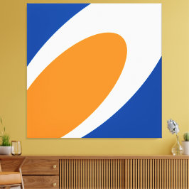 Zonnige kant omhoog. Helderblauwe Oranje witte cur Canvas Afdruk