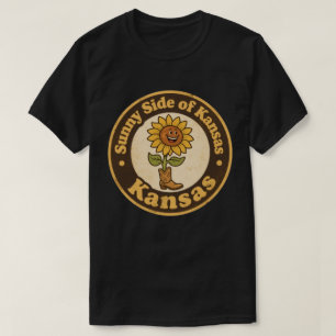 Zonnige kant van Kansas_ Zonnebloem met laarzen ku T-shirt