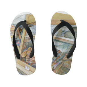 Zonnige Kant van Waanzin Kinder Teenslippers
