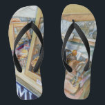 Zonnige kant van waanzin teenslippers<br><div class="desc">Originele kunstwerken van de doorgewinterde New Yorkse kunstenaar,  Gaye Elise Beda</div>