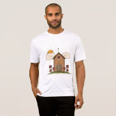 Zonnige kerk met bloemen rustieke landelijke charm t-shirt (Voorkant volledig)