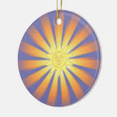 Zonnige kerstversiering keramisch ornament (Links)