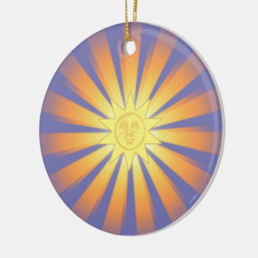 Zonnige kerstversiering keramisch ornament (Links)