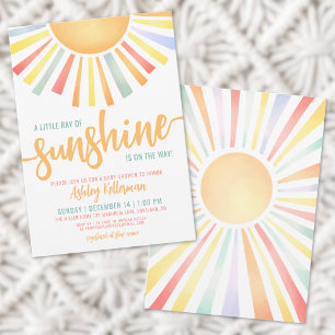 Zonnige Kleurrijke Helder Zon Baby Shower Kaart