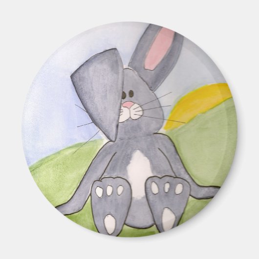 Zonnige konijnenmagneet magneet (Voorkant)